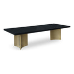 Immerse 84" / 104" / 123.5" Lacquer Finish Top And Stainless Steel Base Dining Table (3 Boxes) in Black