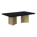 Immerse 84" / 104" / 123.5" Lacquer Finish Top And Stainless Steel Base Dining Table (3 Boxes) in Black