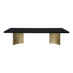 Immerse 84" / 104" / 123.5" Lacquer Finish Top And Stainless Steel Base Dining Table (3 Boxes) in Black