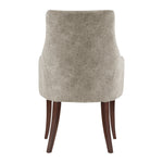 Connie Vegan Leather and Velvet Wood Armchair in Taupe