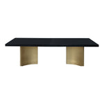 Immerse 84" / 104" / 123.5" Lacquer Finish Top And Stainless Steel Base Dining Table (3 Boxes) in Black