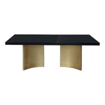 Immerse 84" / 104" / 123.5" Lacquer Finish Top And Stainless Steel Base Dining Table (3 Boxes) in Black