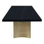 Immerse 84" / 104" / 123.5" Lacquer Finish Top And Stainless Steel Base Dining Table (3 Boxes) in Black
