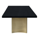Immerse 84" / 104" / 123.5" Lacquer Finish Top And Stainless Steel Base Dining Table (3 Boxes) in Black