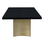 Immerse 84" / 104" / 123.5" Lacquer Finish Top And Stainless Steel Base Dining Table (3 Boxes) in Black