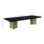 Immerse 84" / 104" / 123.5" Lacquer Finish Top And Stainless Steel Base Dining Table (3 Boxes) in Black