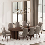 Connie Vegan Leather and Velvet Wood Armchair in Taupe