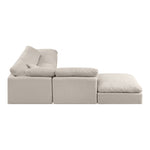 Indulge 140" Linen Textured Fabric Upholstered 6pc. Modular Sectional in Beige