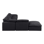 Indulge 140" Linen Textured Fabric Upholstered 6pc. Modular Sectional in Black
