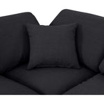 Indulge 140" Linen Textured Fabric Upholstered 6pc. Modular Sectional in Black