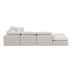 Indulge 140" Linen Textured Fabric Upholstered 6pc. Modular Sectional in Cream