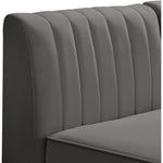 Alina 91" Velvet Upholstered 4pc. Modular Sectional in Grey