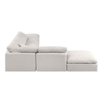 Indulge 140" Linen Textured Fabric Upholstered 6pc. Modular Sectional in Cream