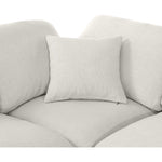 Indulge 140" Linen Textured Fabric Upholstered 6pc. Modular Sectional in Cream