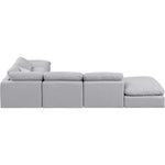 Indulge 140" Linen Textured Fabric Upholstered 6pc. Modular Sectional in Grey