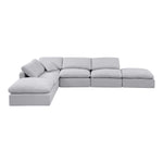 Indulge 140" Linen Textured Fabric Upholstered 6pc. Modular Sectional in Grey