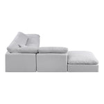Indulge 140" Linen Textured Fabric Upholstered 6pc. Modular Sectional in Grey