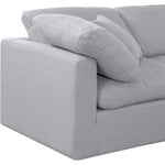 Indulge 140" Linen Textured Fabric Upholstered 6pc. Modular Sectional in Grey