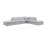 Indulge 140" Linen Textured Fabric Upholstered 6pc. Modular Sectional in Grey