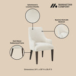 Beever Chenille Wood Armchair in Cream