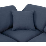 Indulge 140" Linen Textured Fabric Upholstered 6pc. Modular Sectional in Navy