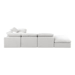 Indulge 140" Linen Textured Fabric Upholstered 6pc. Modular Sectional in White