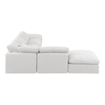 Indulge 140" Linen Textured Fabric Upholstered 6pc. Modular Sectional in White