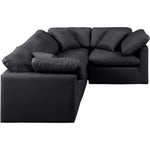 Indulge 105" Vegan Leather Upholstered 4pc. Modular Sectional in Black