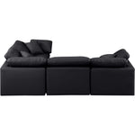 Indulge 105" Vegan Leather Upholstered 4pc. Modular Sectional in Black