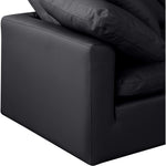 Indulge 105" Vegan Leather Upholstered 4pc. Modular Sectional in Black