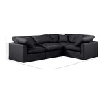 Indulge 105" Vegan Leather Upholstered 4pc. Modular Sectional in Black