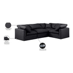 Indulge 105" Vegan Leather Upholstered 4pc. Modular Sectional in Black