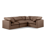 Indulge 105" Vegan Leather Upholstered 4pc. Modular Sectional in Brown