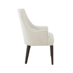 Beever Chenille Wood Armchair in Cream