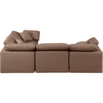 Indulge 105" Vegan Leather Upholstered 4pc. Modular Sectional in Brown