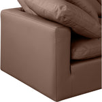 Indulge 105" Vegan Leather Upholstered 4pc. Modular Sectional in Brown