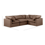 Indulge 105" Vegan Leather Upholstered 4pc. Modular Sectional in Brown