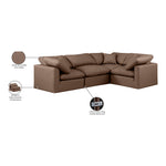 Indulge 105" Vegan Leather Upholstered 4pc. Modular Sectional in Brown