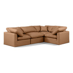 Indulge 105" Vegan Leather Upholstered 4pc. Modular Sectional in Cognac