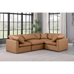 Indulge 105" Vegan Leather Upholstered 4pc. Modular Sectional in Cognac