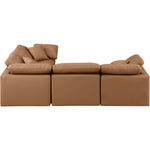 Indulge 105" Vegan Leather Upholstered 4pc. Modular Sectional in Cognac
