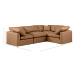 Indulge 105" Vegan Leather Upholstered 4pc. Modular Sectional in Cognac