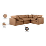 Indulge 105" Vegan Leather Upholstered 4pc. Modular Sectional in Cognac