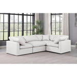 Indulge 105" Vegan Leather Upholstered 4pc. Modular Sectional in Cream