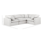 Indulge 105" Vegan Leather Upholstered 4pc. Modular Sectional in Cream