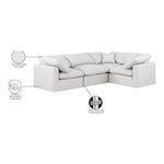 Indulge 105" Vegan Leather Upholstered 4pc. Modular Sectional in Cream