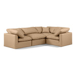 Indulge 105" Vegan Leather Upholstered 4pc. Modular Sectional in Tan