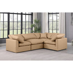 Indulge 105" Vegan Leather Upholstered 4pc. Modular Sectional in Tan