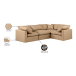 Indulge 105" Vegan Leather Upholstered 4pc. Modular Sectional in Tan