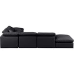 Indulge 140" Vegan Leather Upholstered 6pc. Modular Sectional in Black